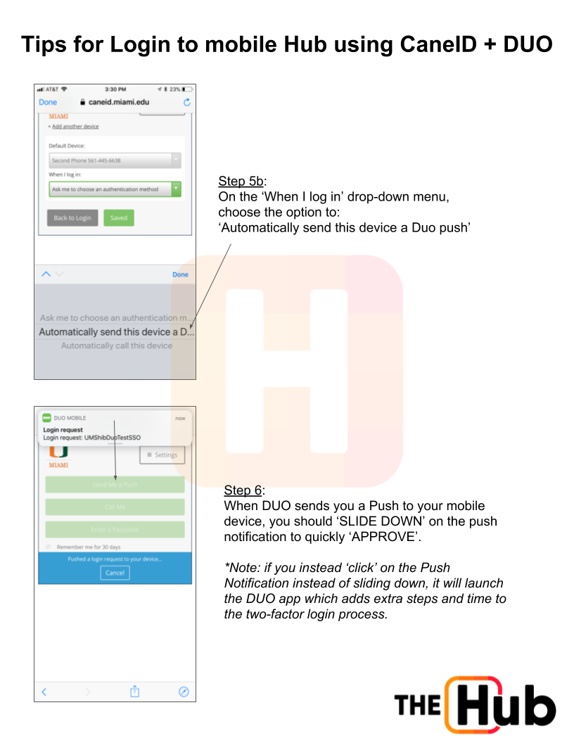 Tips for Login Using SingleSignOn and Duo Authentication (University