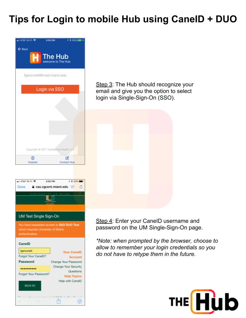 Tips for Login Using SingleSignOn and Duo Authentication (University