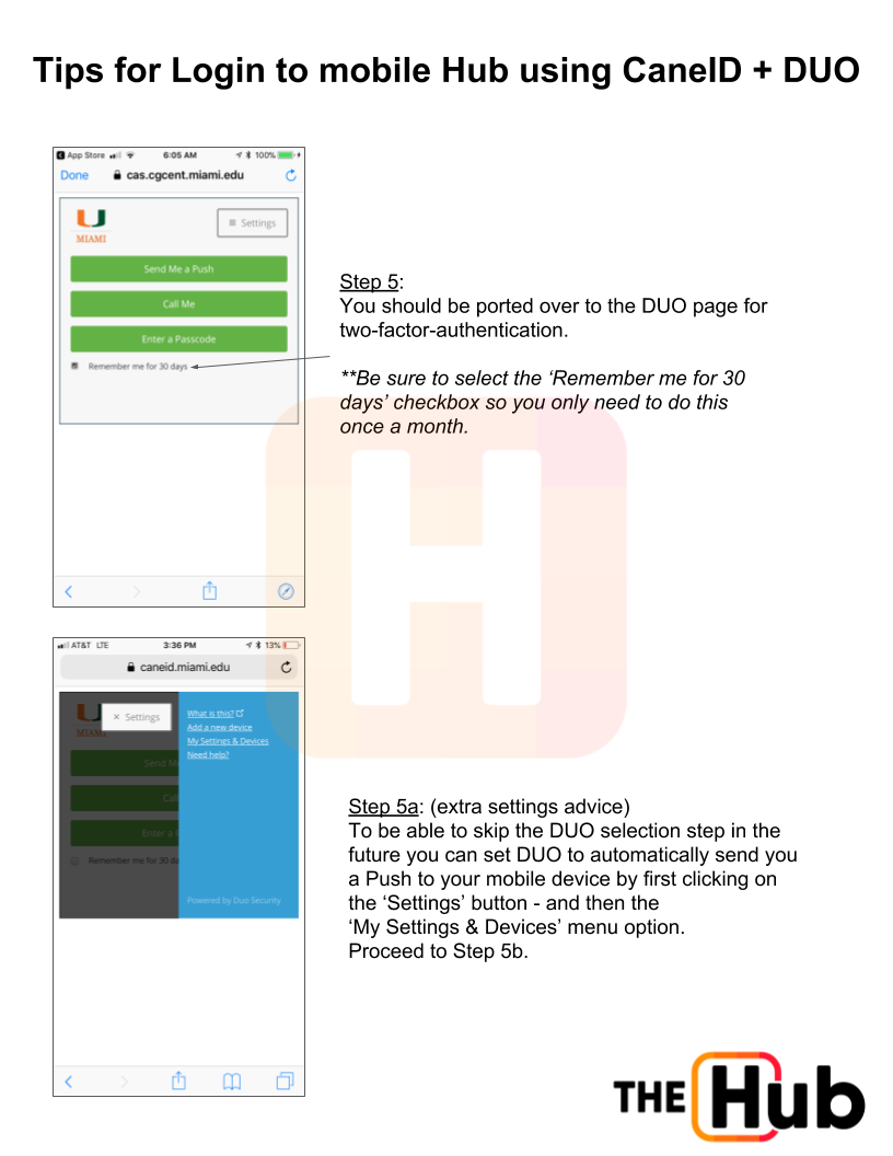 Tips for Login Using SingleSignOn and Duo Authentication (University